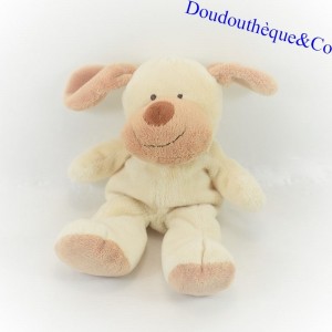 Plush dog NICOTOY beige brown big smile 24 cm