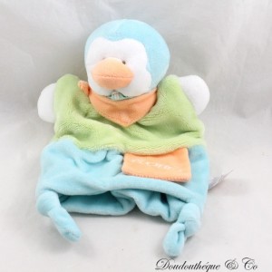 Pinguino burattino Doudou DOUDOU E COMPAGNIA Plouf pesce blu verde arancio