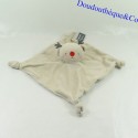 Flat cuddly toy Reindeer or Deer ORCHESTRA beige red nose 22 cm