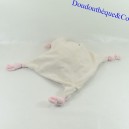 Flat cuddly toy rabbit NOUNOURS shape petals flowers pink 24 cm