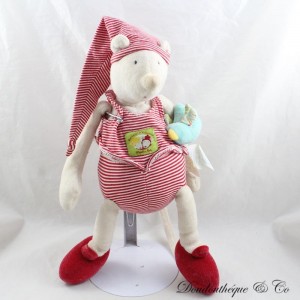 Musikalische Plüschmaus MOULIN ROTY Balthasar und Valentinsvogel 30 cm