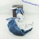 Doudou rabbit blanket NATTOU Lapidou navy blue and blue 50 cm NEW