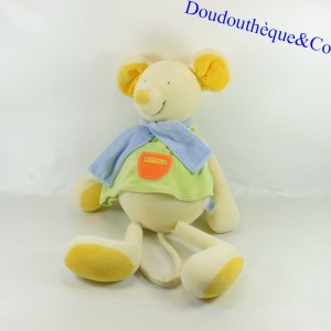 Grande mouse di peluche MOULIN ROTY Sciarpa blu Nestor e Capucine 60 cm