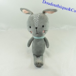 Plush rabbit ATMOSPHERA Blaqui gray scarf green 30 cm