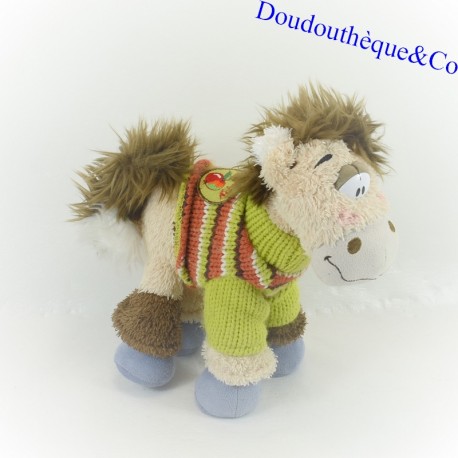 Peluche Galupy cheval DIDDL Broderie pomme 20 cm