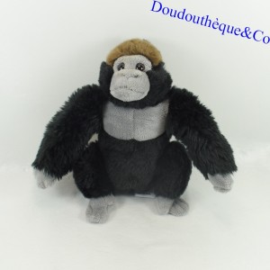 Peluche scimmia NATURE PLANET nero grigio 23 cm