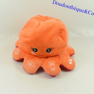 Peluche Octopus AVENE reversibile Arancione e rosso 14 cm