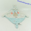 Flat cuddly toy owl NICOTOY blue owl 4 square knots 20 cm