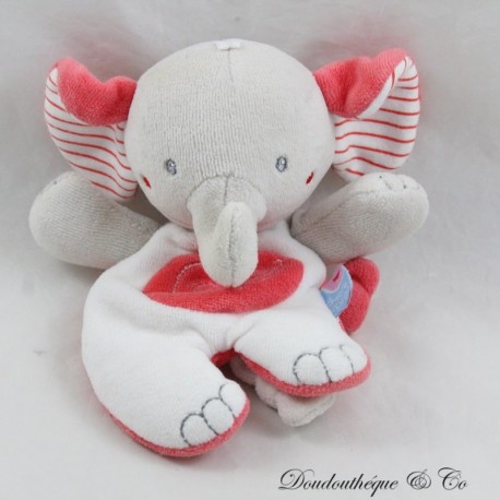 Doudou Elefant GERSTENZUCKER Aufsatz Sauger grau rot 16 cm Doudou Elefant GERSTENZUCKER Aufsatz Sauger grau rot 16 cm