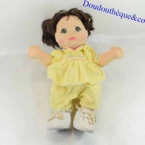 Vintage Puppe MATTEL Mein Kind Mein Kind braunes Kleid gelb 1985 40 cm