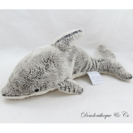 Stuffed Dolphin BEAR STORY grey white