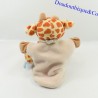 Giraffe puppet cuddly toy BABY NAT' BN908 brown spots bandana 31 cm