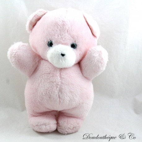 Plush bear TARTINE ET CHOCOLAT pink vintage blue eyes 24 cm