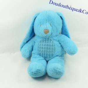 Rabbit plush TEX BABY Carrefour checkerboard embossed blue 35 cm