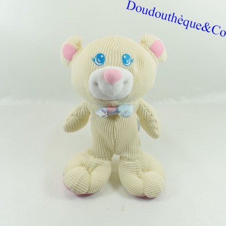 Plush Bear Cozies FISHER PRICE Beige Embossed Effect Bow Tie Vintage 1994 Plush Bear Cozies FISHER PRICE Beige Embossed Effect Bow Tie Vintage 1994