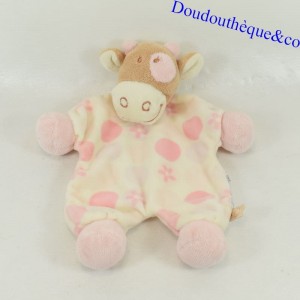 Dotty Lola Cow Flat Cuddly Blanket NOUKIE'S Round Pink 23 cm