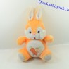 Plush Bunny TEDDY Orange and White Vintage Tongue Pulled Carrot 26 cm