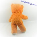 Vintage orange white NO BRANDED bear plush sticks out its tongue 40 cm