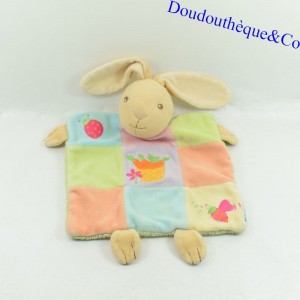 Piatto peluche di coniglio KALOO patchwork carota ape multicolore 25 cm