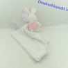 Hasentaschentuch Kuscheltier SHIMA weiß und rosa 38 cm NEU