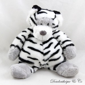 Tiger Kuscheltier CMP schwarz, weiß und grau, weicher Körper 20 cm