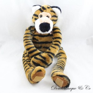 Tiger plush legs and arms with brown black hook-and-loop