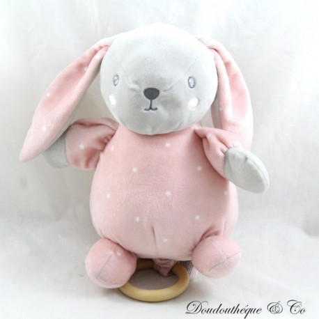 Musikalischer Hase Plüsch SIMBA TOYS KIABI rosa weiß sterne 20 cm Musikalischer Hase Plüsch SIMBA TOYS KIABI rosa weiß sterne 20 cm