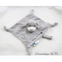 L'ENFANT DO 3 Swiss grey white cuddly toy 4 knotted corners