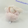 Plush Little Rabbit KALOO White Pearl Pink Bow Ball Shape 18 cm