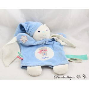 Cuddly toy puppet bear KALOO blue masked teddy bear phosphorescent stars 28 cm