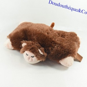 Peluche Singe CENTRAL'VET coussin pillow pets marron 36 cm