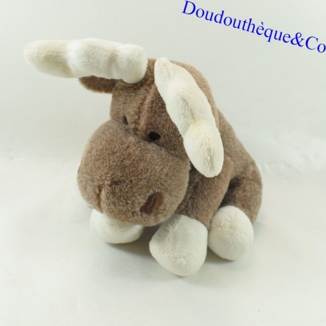 Peluche renna FIZZY Alce cervo marrone e bianco 20 cm