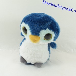 Peluche Pingouin YOOHOO bleu et blanc gros yeux 14 cm