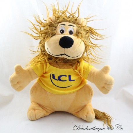 Plush lion LCL Credit Lyonnais mascot tour de France orange 32 cm