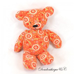 DPAM Bear Plush Same orange floral fabric 30 cm