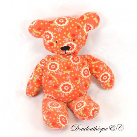 DPAM Bär Plüsch Same orange Blumenstoff 30 cm DPAM Bär Plüsch Same orange Blumenstoff 30 cm