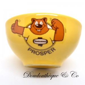 Ciotola promozionale Prosper VANDAMME, il re del pan di zenzero, ceramica gialla, 7 cm