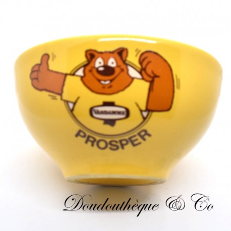 Promotional bowl Prosper VANDAMME, the king of gingerbread, yellow ceramic, 7 cm Promotional bowl Prosper VANDAMME, the king of gingerbread, yellow ceramic, 7 cm