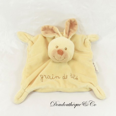 Blanket flat rabbit Grain de blé marron beige square 20 cm