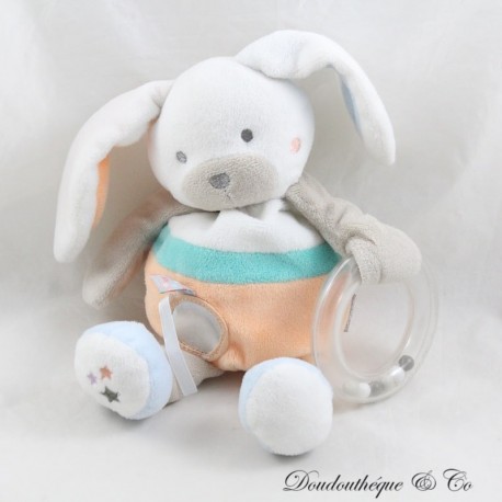 Charleston Bunny Sensorischer Plüsch BABY 9 Weiß Orange Glocke Baby9 26 cm Charleston Bunny Sensorischer Plüsch BABY 9 Weiß Orange Glocke Baby9 26 cm