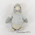 Peluche pingouin MUJI LONDON gris Tee-shirt Rayé 25 cm