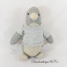 Peluche pingüino MUJI LONDON gris Camiseta de rayas 25 cm