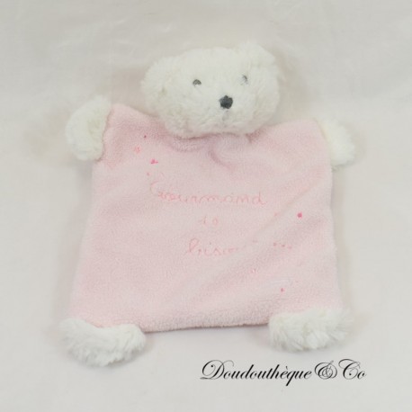 ABSORBA Flache Bärendecke Rosa Quadrat "Gourmand de Bisous" 22 cm