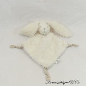 Flat rabbit cuddly toy CYRILLUS white diamond taupe 25 cm