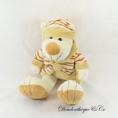 Osito de peluche SIN MARCA Ropa de tigre rayas beige marrón 40 cm