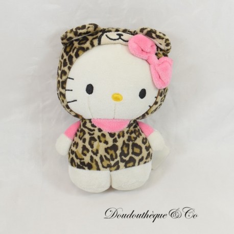 Peluche de gato Hello Kitty SANRIO Disfrazado de Leopardo 17 cm