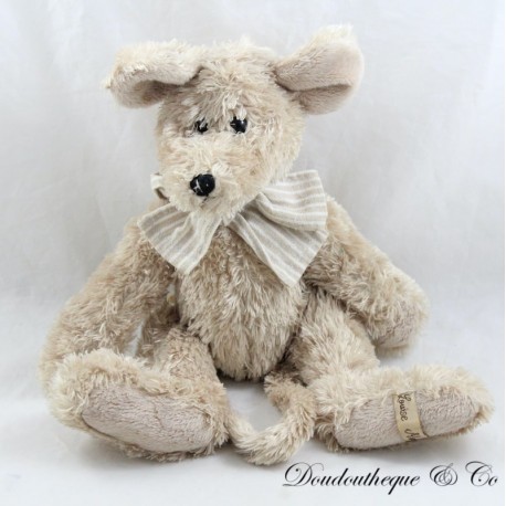 Plush mouse LOUISE MANSEN linen bow tie