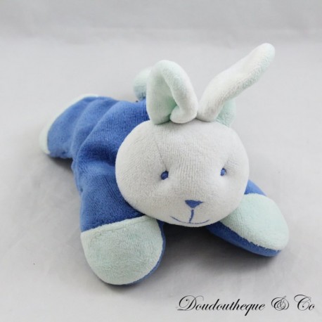 Halbflacher Hase Kuscheltier blaues Glöckchen Halbflacher Hase Kuscheltier blaues Glöckchen