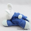 Semi-flat bunny cuddly toy blue bell