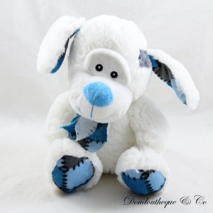 Peluche chien RAMA TRITTON blanc bleu